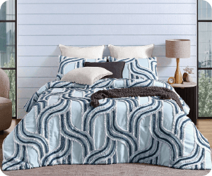 [L'Avenue 'Jordy' Ocean Queen Quilt Cover Set*]