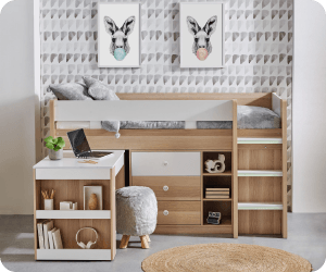 ['Noah' Single Cabin Bed with Desk]