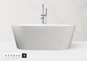 [Studio 1 'Oval' 1500mm Freestanding Bath - Gloss White]