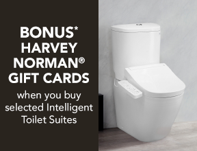 [BONUS* Harvey Norman® Gift Cards when you buy selected Intelligent Toilet Suites]