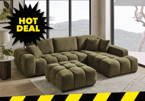 ['Tokyo' 4-Seater Fabric Sofa with Chaise]