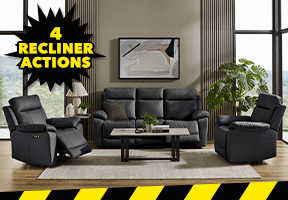 ['Lilly' 3-Piece Leather Recliner Lounge Suite]
