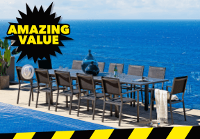 ['Bonnie' 13-Piece Outdoor Extension Dining Setting]