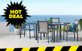 ['Metro' Outdoor 5-Piece Extension Dining Setting]