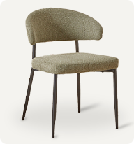 ['Malibu' Dining Chair- Olive Green Fabric]