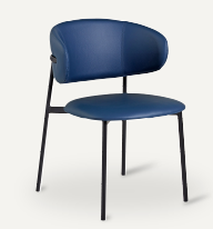 ['Anika' Dining Chair - Navy PU]