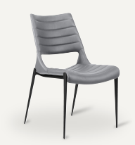 ['Miko' Dining Chair - Grey PU]