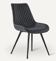 ['Jade' Dining Chair - Black PU]