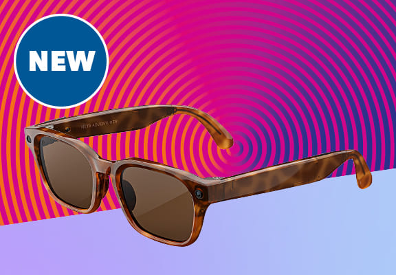 [Meta Adventurer AI Glasses - Classic Tortoise Medium Frame and Brown Lens]