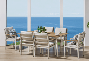 ['Tali' 7-Piece Outdoor Rectangular Dining Setting]