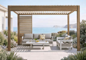 [3 x 4m Rectangular Walnut Pergola]