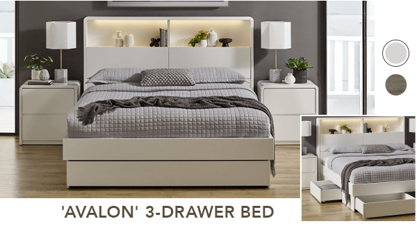 ['Avalon' 3-drawer bed]