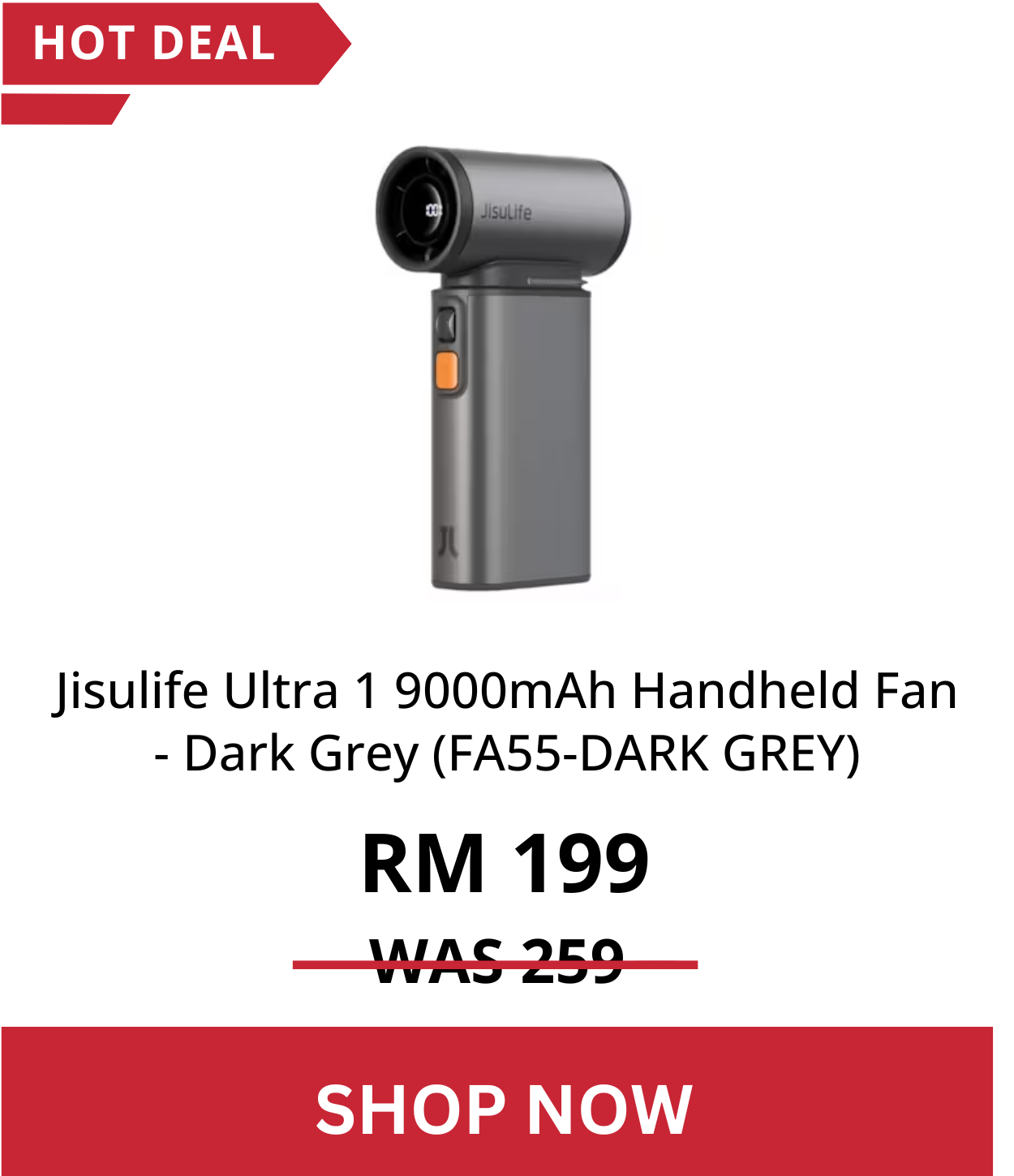 Jisulife Ultra 1 9000mAh Handheld Fan - Dark Grey