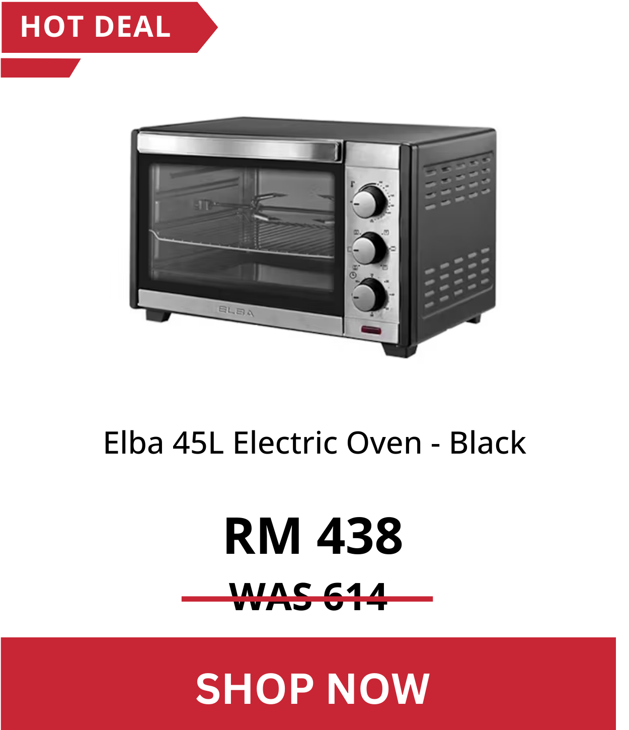 Elba 45L Electric Oven - Black (EEO-D4520)