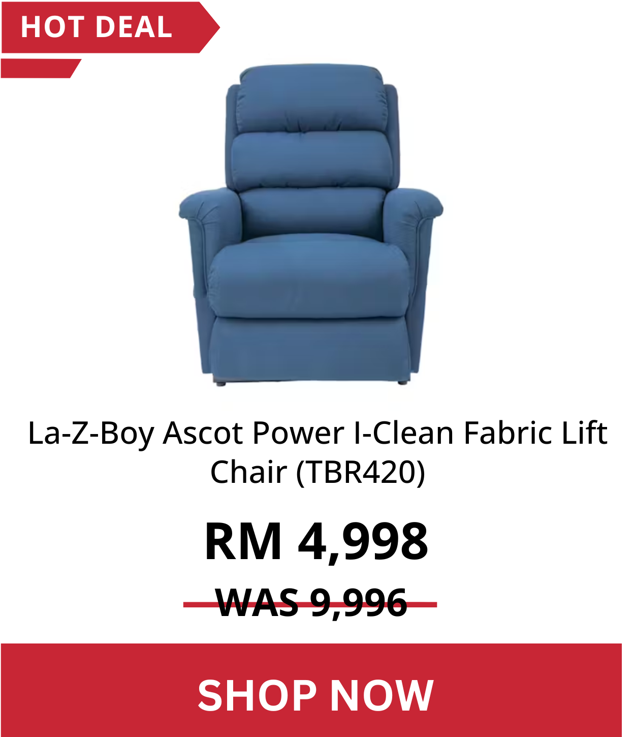 La-Z-Boy Ascot Power I-Clean Fabric Lift Chair (TBR420)