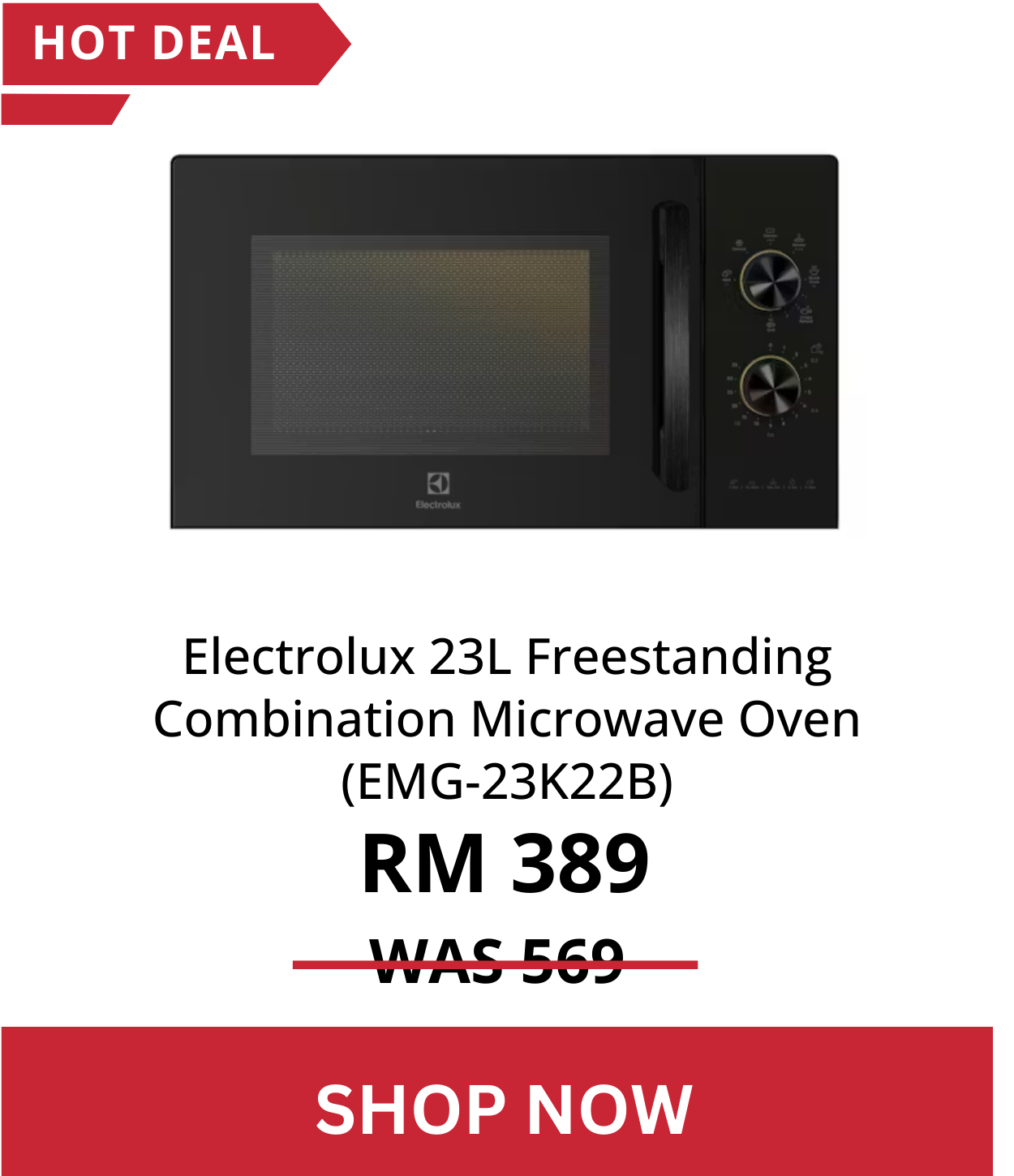 Electrolux 23L Freestanding Combination Microwave Oven (EMG-23K22B)