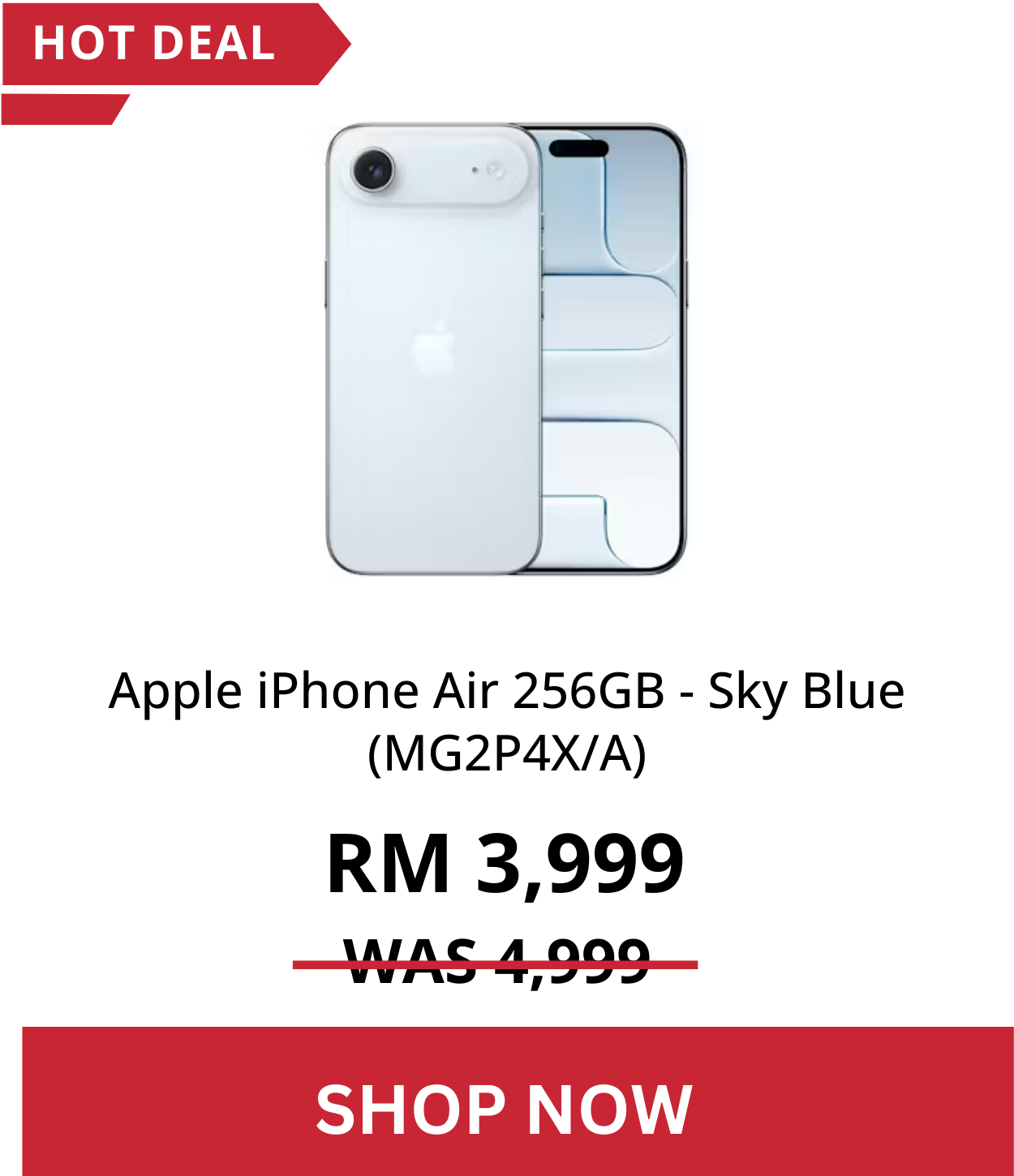 Apple iPhone Air 256GB - Sky Blue (MG2P4X/A)