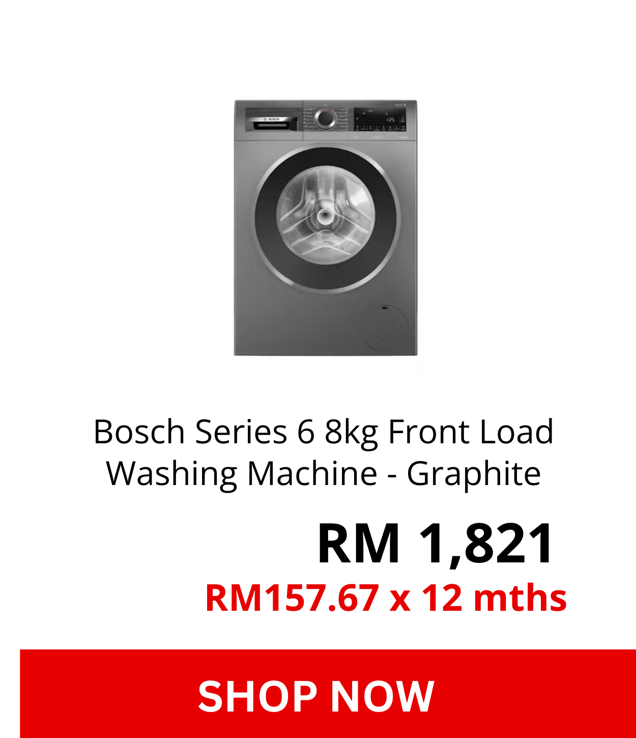 Bosch Series 6 8kg Front Load Washing Machine - Graphite (WGG-234E1SG)