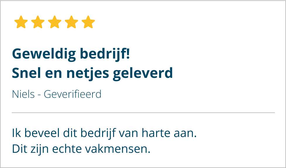 Geweldig bedrijf! Snel en netjes geleverd