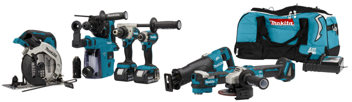 Image of Makita DLX7020TX1 18V Combiset 2x 5,0 Ah accu met snellader