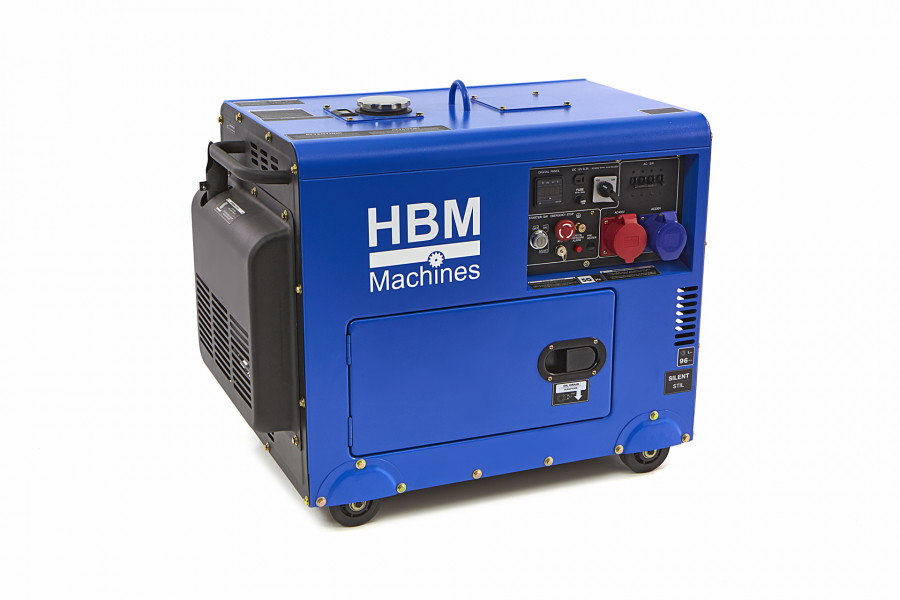 Image of HBM 7900 Watt Standby Generator , Aggregaat Met 498 cc Dieselkrachtstroom Motor, 400V/230V/12V