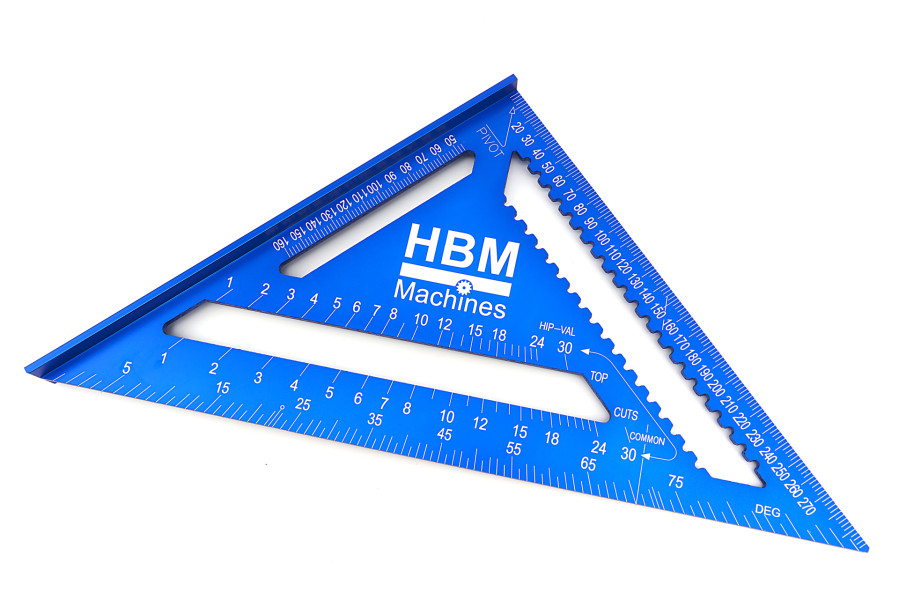 Image of HBM 305 mm Aluminium Gradendriehoek - Blokhaak - Meetdriehoek