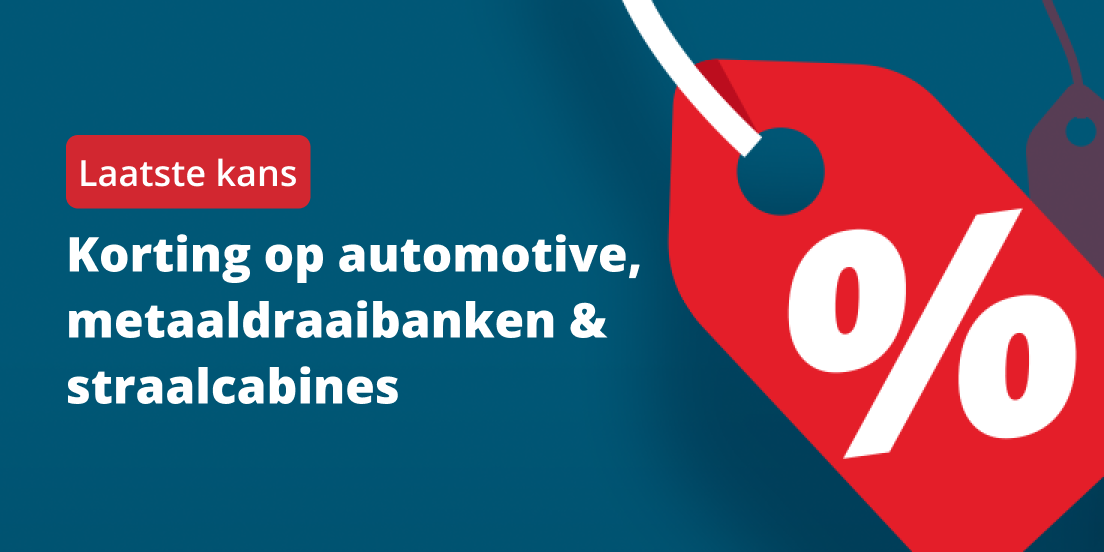 Korting op automotive, metaaldraaibanken & straalcabines