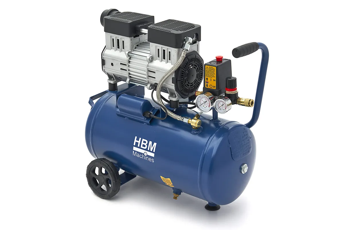 HBM low noise olie vrije compressor 24 liter