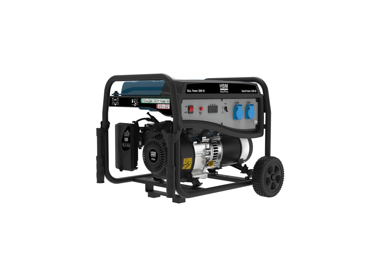 HBM aggregaat, generator 223 cc met benzinemotor 230V 3800W