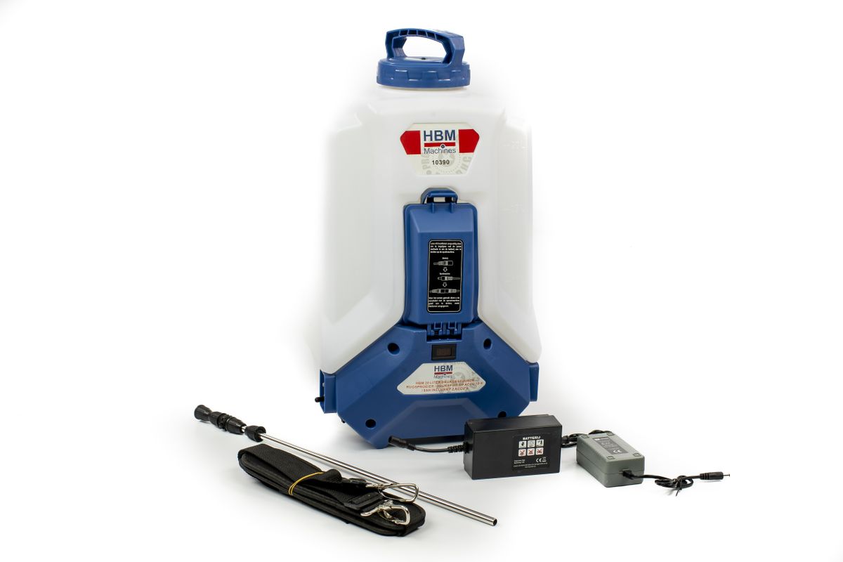 HBM 20 Liter Drukgestuurde Rugsproeier / Drukspuit op Accu 12-V / 8Ah inclusief 2 Accu's
