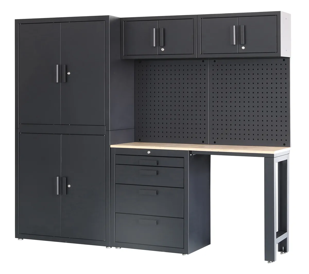 HBM premium werkplaatssysteem, 8-delig, mat zwart