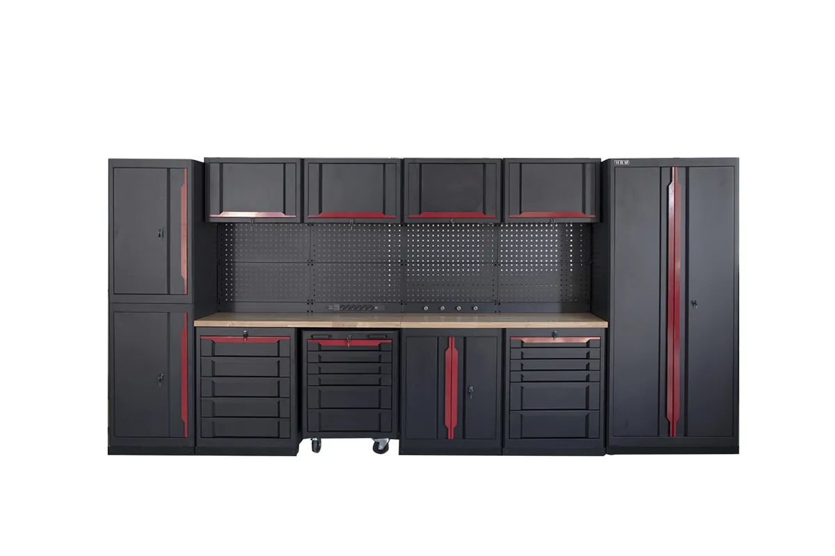 HBM expert modulair werkplaatssysteem, 17-delig, zwart rood