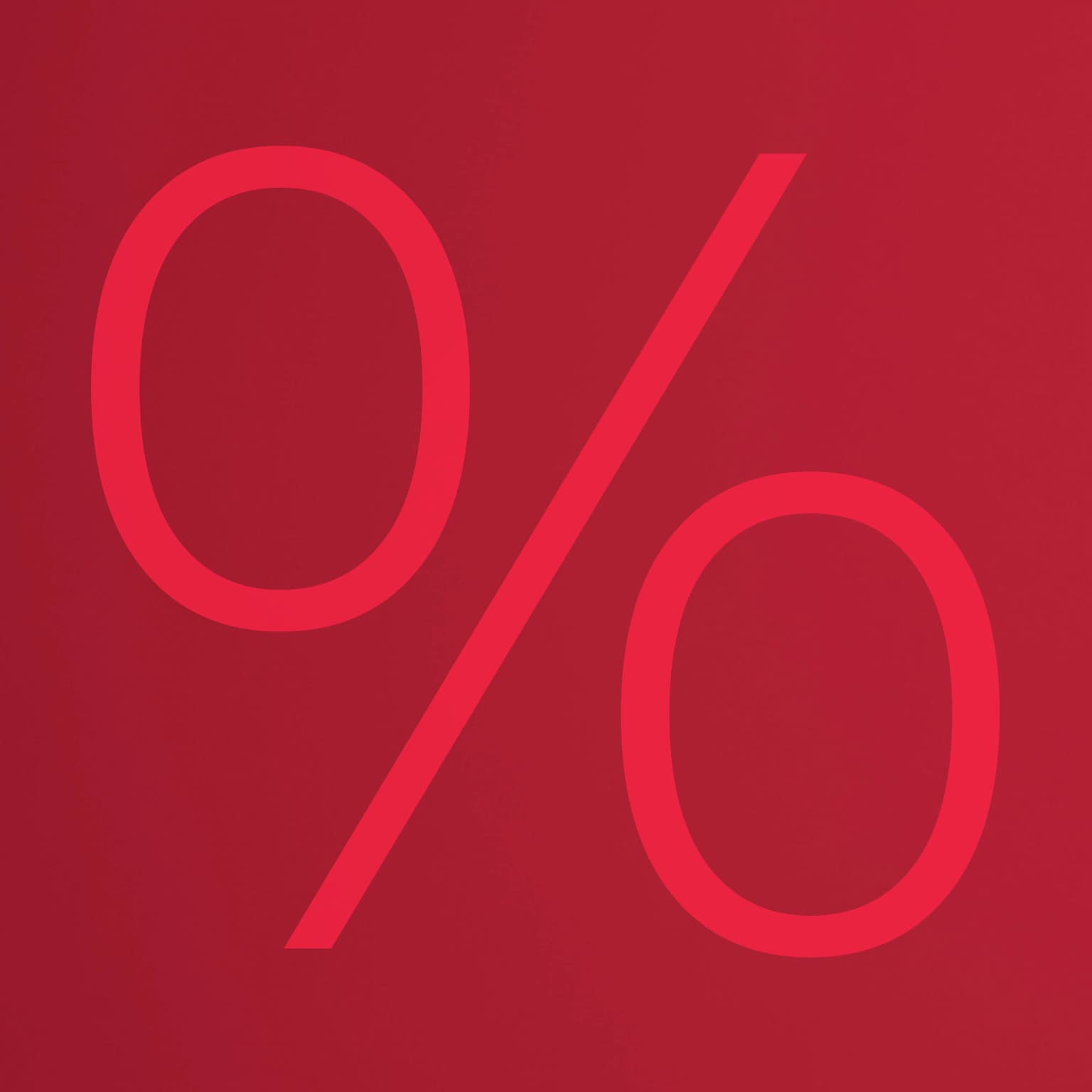 Großes rotes Prozentzeichen auf rotem Hintergrund.
