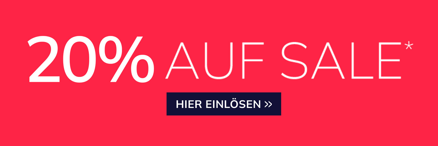 Werbeanzeige einer Salekampagne in rot. 20 Prozent auf Sale.