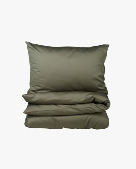 Eden stonewashed pussilakanasetti satiinipuuvillaa tummanvihreä