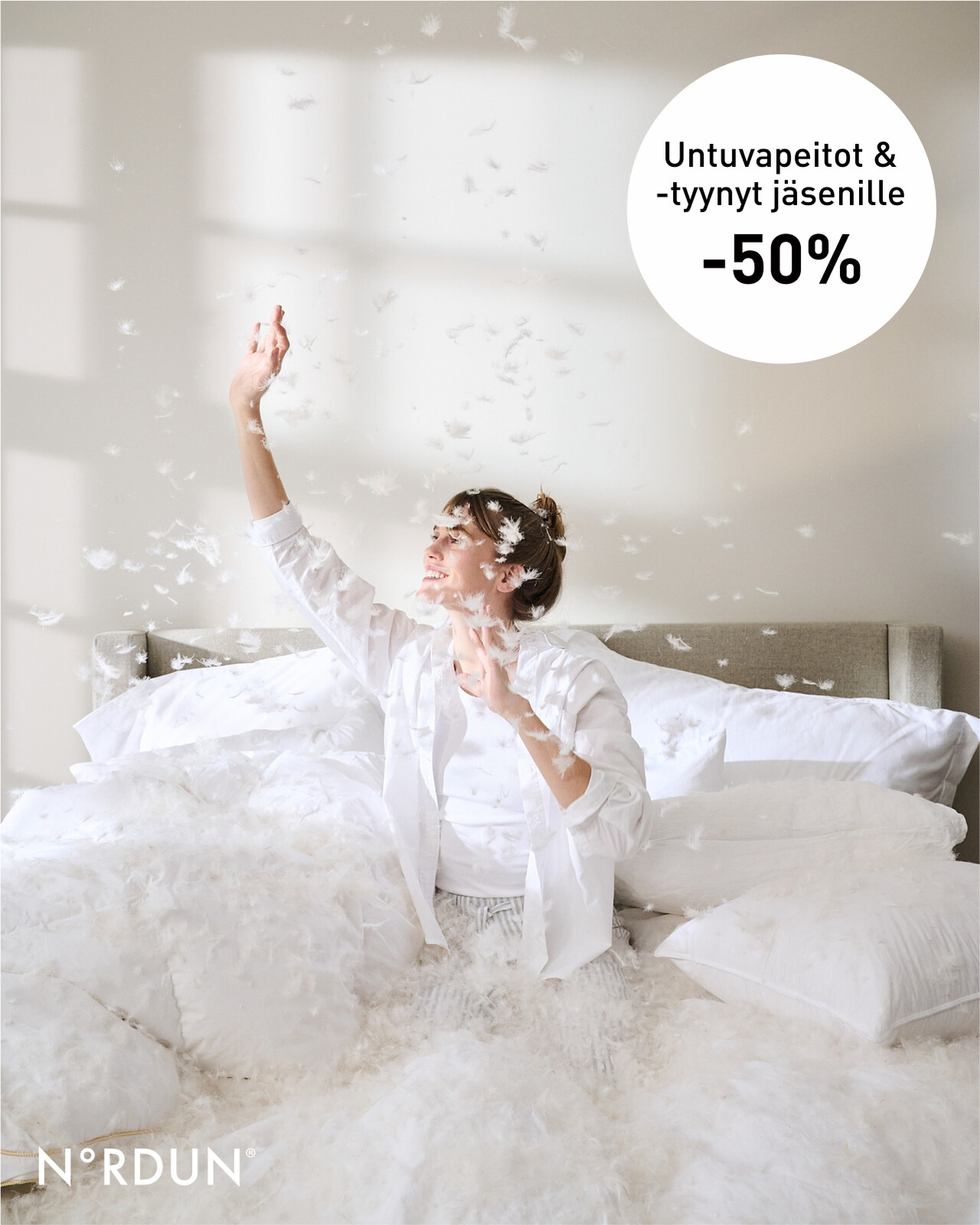 Untuvatyynyt ja -peitot jäsenille -50%