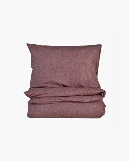 Verbier pussilakanasetti lankavärjättyä flanellia viininpunainen