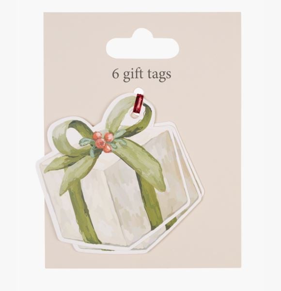 Presents pakettikortti 6kpl luonnonvalkoinen