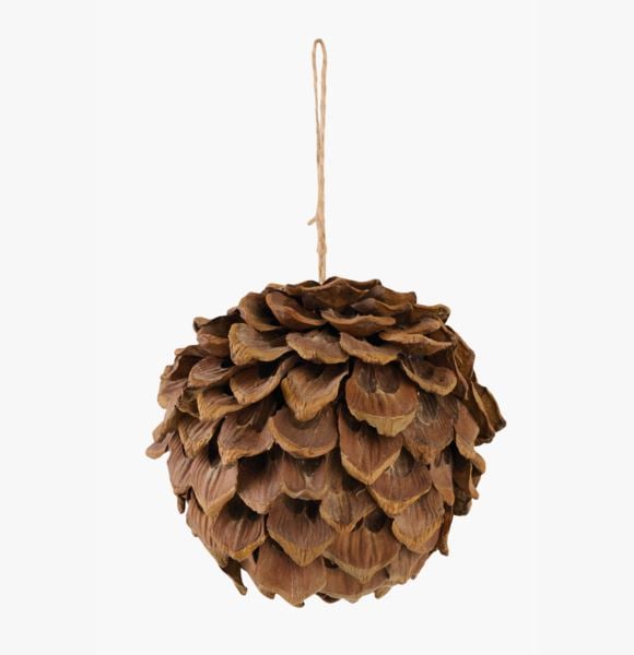 Round cone joulukuusenkoriste ruskea