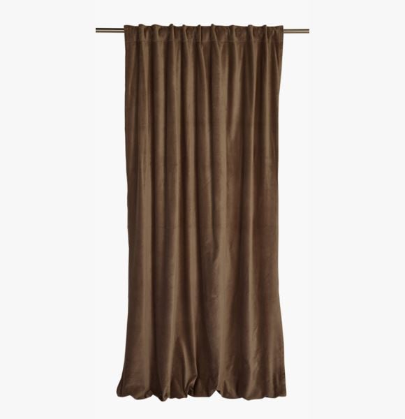 Andrea velour verho tummanruskea