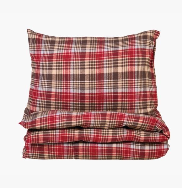 Les Arcs pussilakanasetti lankavärjättyä flanellia moniväri