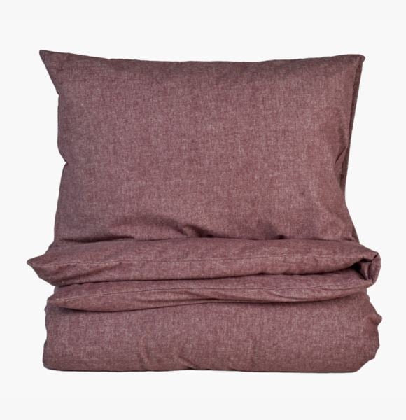 Verbier pussilakanasetti lankavärjättyä flanellia viininpunainen