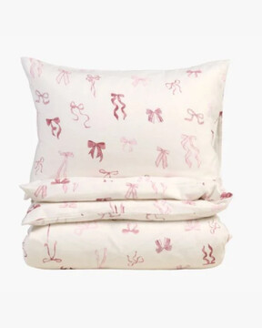 Girly Bow flanellipussilakanasetti moniv&auml;ri/roosa