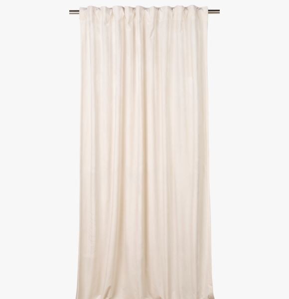 Mali velour verho luonnonvalkoinen