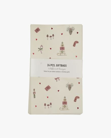 Nostalgia joulukalenteripussit 24 kpl moniväri/punainen