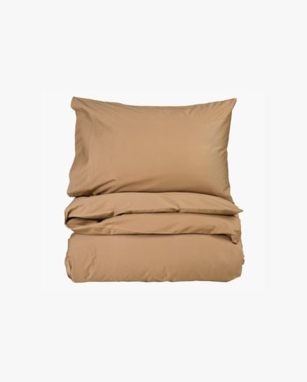 Eden stonewashed pussilakanasetti satiinipuuvillaa karamelli