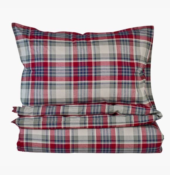 Heidi pussilakanasetti lankavärjättyä puuvillaa moniväri/punainen