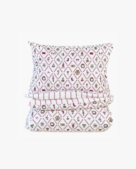 Christmas Holiday flanellipussilakanasetti moniväri/punainen