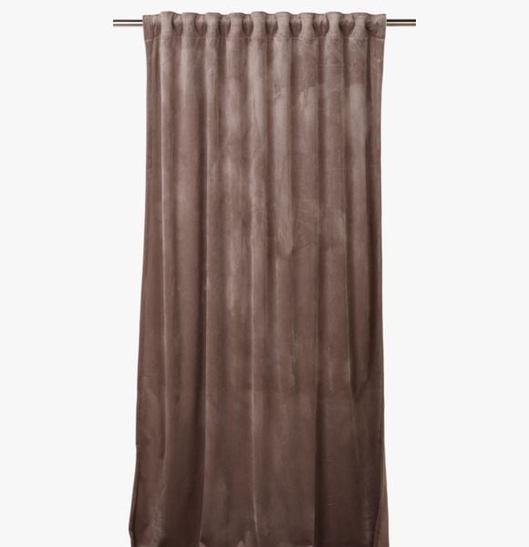 Mali velour verho harmaanruskea