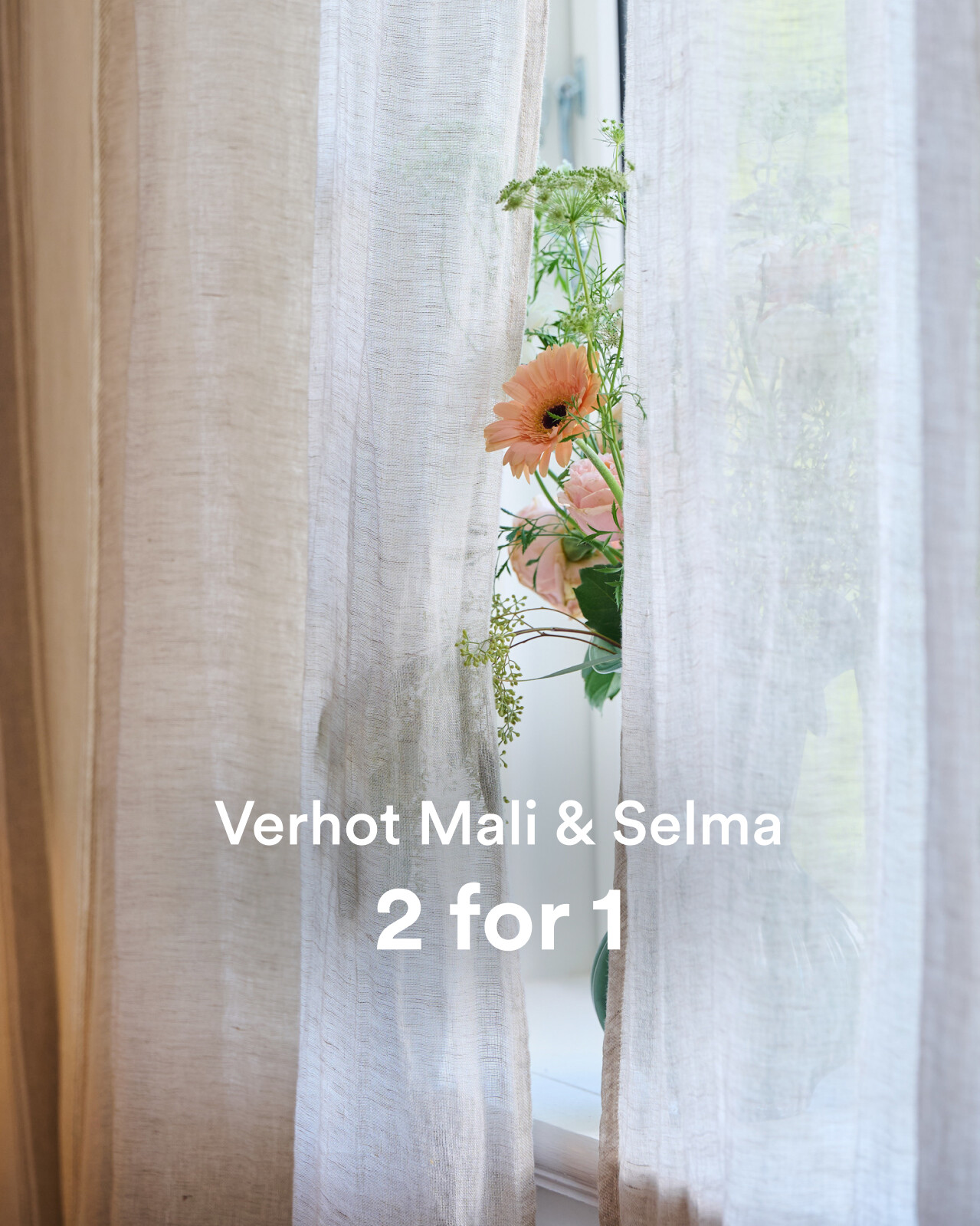 Mali ja Selma -verhot edulla 2 for 1